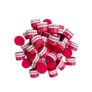 1-Piece Tennis Racket Beach Bat Baseball Pickleball Paddle Cricket Badminton Racket Anti-Slip Sweat-Absorbing Strap Red Perforated