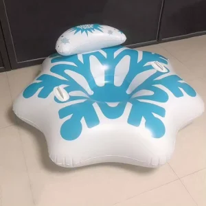 120 cm Cold-Resistant Thickened PVC Inflatable Snow Tube with Snowflake Design