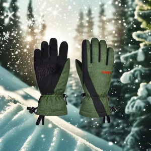 1217 Five-Finger Waterproof Ski Gloves Men Women Touchscreen Polyester Cotton Snowboarding Gloves