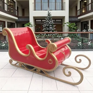 300cm Life Size Fiberglass Santa Sleigh Giant Outdoor Christmas Sled With Seats for Shopping Mall Commercial Event Decoration