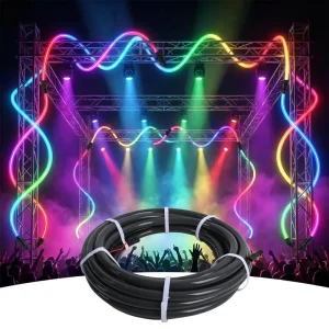 360 Round RGB LED Neon Flex Tube IP67 Waterproof Flexible Silicone Rope Light with Remote Control for Garden Outdoor Decor CE