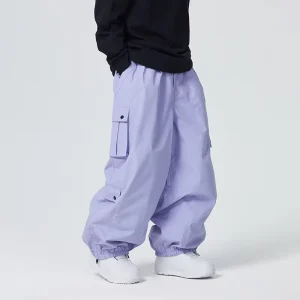 3L Ski Pants for Women Men’s Veneer Waterproof Windproof Warm Full Pressing Glue Professional Loose Pants