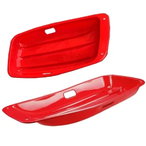 48″ Durable Plastic Downhill Toboggan Snow Sled with Built in Handles and Pulling Rope