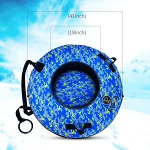 48-Inch Inflatable Snow Tube with Wear-Resistant Hard Bottom