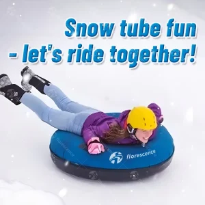 48-Inch Rubber Inflatable Snow Tube with Cover