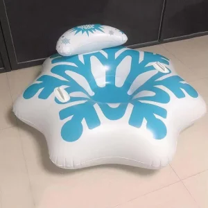 6mm Thick PVC Inflatable Snow Tube with Foldable Backrest