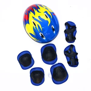 7 Pcs Set Outdoor BMX Kids Children Sports Bicycle Ski Helmet Riding Balance Bike Skateboard Cap Hand Foot Knee Protective Gear