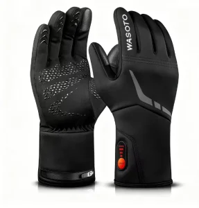 7.4V 3000mAh Rechargeable Battery Electric Heating Gloves Touch Screen Anti Slip Winter Thermal Gloves for Ski Cycling
