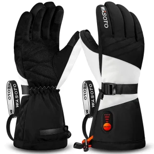 7.4V 3000mAh Rechargeable Heated Waterproof Anti-Slip Touchscreen Gloves for Skiing and Hiking