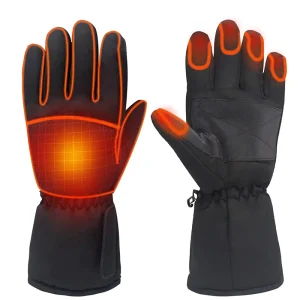 7.4V Heated Gloves Waterproof Quick-Dry Ski and Cycling Gloves with Wrist Coverage