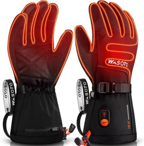 7.4V Rechargeable Heated Gloves for Men Women Fast Heating Arthritis Relief Waterproof Touchscreen Compatible Lithium Battery