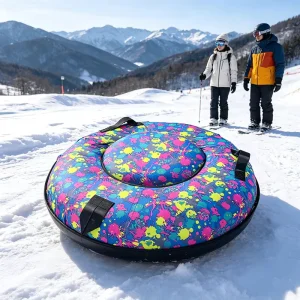 70~120cm Thick Snow Tube Sled for Adults Kids Winter Outdoor Sports Plastic PVC Hard Bottom Inflatable Thickened Design