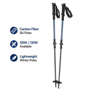 7075 Aluminum Carbon Adjustable Ski Poles Lightweight Touring Poles With Flick Lock OEM