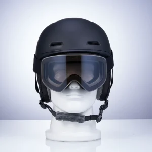 ABS Ski Helmet with Adjustable Dial Fit System and Goggle Strap Holder