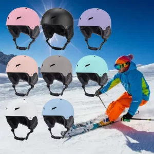 ANTMAX Outdoor Lightweight 8 Air Vents ABS EPS Foam Adults Ski Helmets Snowboard Helmet with Fixed Goggles Straps