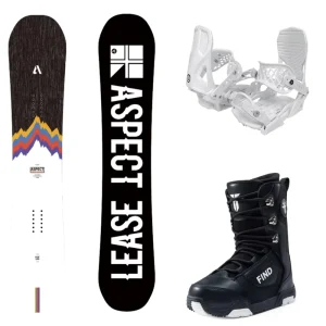 ASPECT Pro Ski Board Full Set All Mountain Snowboard with Pro Bindings Poplar Core 145cm Traditional Camber Customizable Sizes
