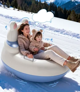 Adjustable PVC Inflatable Snow Tube with Handles for Families