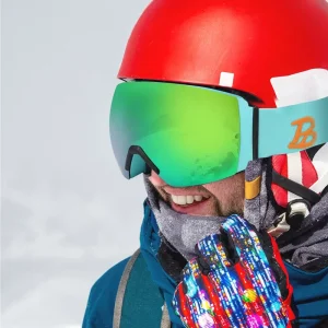 Adjustable-Strap Ski Goggles with Helmet Compatibility