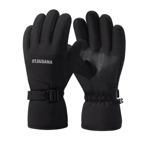 Adjustable Windproof Warm Ski Gloves Anti-Slip Touchscreen Fleece Motorcycle Riding Winter Gloves