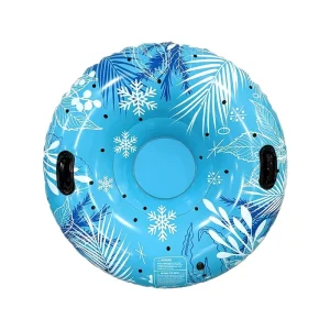 Adult Inflatable PVC Snow Tube with Christmas Candy Printing for Skiing and Sledding