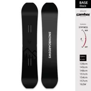 Adult Medium Hardness Freestyle Camber Black Resort Lightweight Skiing Ski Customized Beginner Snowboards Equipment
