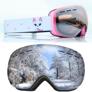Adult Ski Goggles Outdoor Cycling Large Spherical Double-Layer Anti-Fog Clippable Myopia Goggles