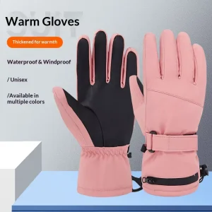 Adult Winter Ski Gloves Waterproof Windproof Touchscreen Five-Finger Velvet Non-Slip Mountaineering Cycling Gloves