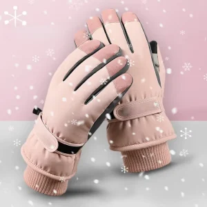 Adult Winter Ski and Snowboard Gloves, Waterproof, Touchscreen, for Running and Cycling