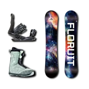 All-Mountain Snowboard with Bindings Carbon Fiber Equipment Competition Snowboard Set