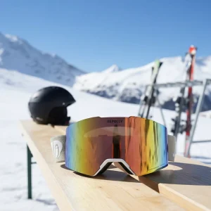 Alpine Skiing Goggles Panoramic Spherical Lens Anti Fog Ventilation System All Mountain Use