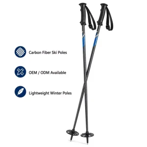 Aluminum Carbon Ski Poles Fixed Length Alpine Snow Poles With Carbide Tip Bulk Order Supplier