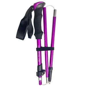 Aluminum Folding Trekking Pole 5-Section Telescopic Hiking Stick EVA Handle Flip Lock for Camping and Backpacking