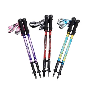 Aluminum and Carbon Fiber Telescopic Ski Poles, 180-250 g, Adjustable 80-175 cm