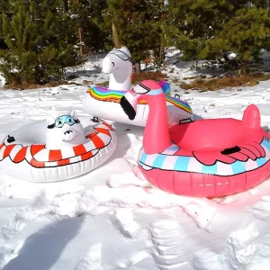 Animal Shaped Inflatable Snow Tubes Flamingo Unicorn Polar Bear Snow Sled for Kids Adults Winter Sledding