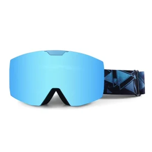 Anti-Fog Frameless Blue Coated Magnetic OTG Snowboard Ski Goggles