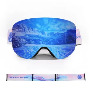 Anti-Fog Magnetic Snow Cycling Glasses PC TPU Black Frame Lightweight Waterproof