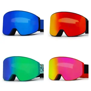 Anti-Fog UV400 Ski Goggles Double-Lens Snowboard Goggles Helmet-Compatible Winter Sports Eyewear for Men Women Teens