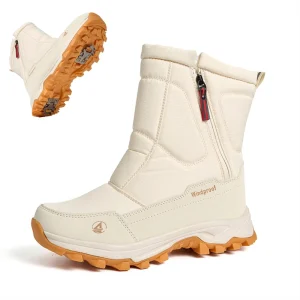 Anti-Slip Outdoor Hiking Snow Boots with Snow Traction Cleats Waterproof