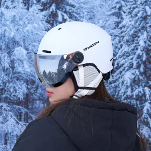Asian-Shape Ski Helmet with Anti-Collision Goggles for Men and Women