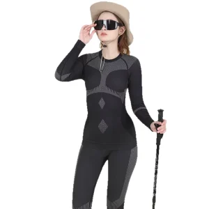 Autumn and Winter Outdoor Skiing Quick dry Sportswear Set Moisture Wicking Compression Warm Seamless Yoga