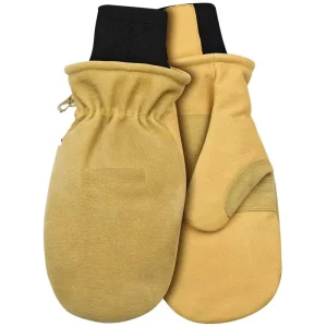 Best Cold Weather Sublimated Pigskin Leather Lining Kids Man Ski And Snowboard Mitten Over Gloves