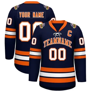 Blank Oversized Long Sleeve Ice Hockey Jersey with Custom Logo and Number
