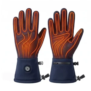 Blue Rechargeable Heated Glove Liners Electric Gloves for Outdoor Sports Skiing and Hiking