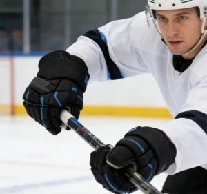 Blue and Black Ice Hockey Glove