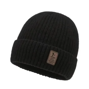 Bottcoola Factory Custom Label Design Jacquard Leather Patch Winter Beanie Warmth Hats Winter Custom Logo Knitted Hat