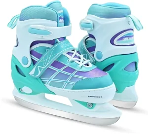 Breathable Adjustable PVC Ice Hockey Skates for Children Boys and Girls Smooth Blade 3-12 Years Indoor Outdoor