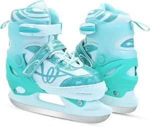 Breathable Adjustable PVC Warm Ice Skates for Children Boys Girls Smooth Blade Hockey Skates 3 12 Years Indoor Outdoor Use