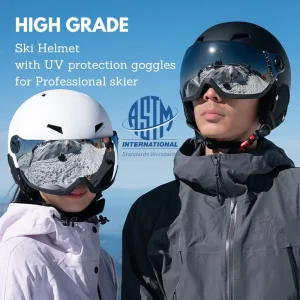 CE ASTM High Quality Custom Ski Helmet WIth Visor Ski Equipment Adults Men Snowboarding Snow Ski Helmet With Goggles