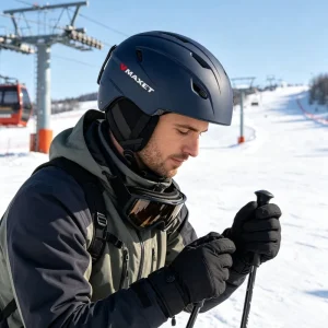 CE Certified Adult Lightweight Half-Face Ski and Snowboard Helmet with PC and EPS Shell