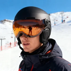 CE EN1077 Certified Ski Helmet with Goggles ABS EPS Alpine Racing Snowboard Helmet